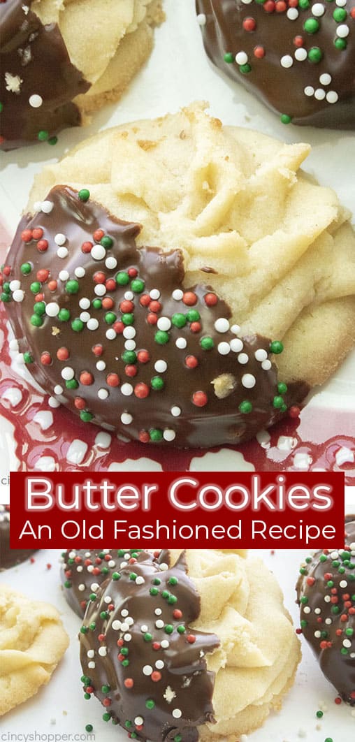 Long pin collage text Butter Cookies An Old Fashioned Recipe