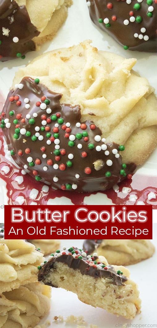Long pin collage text Butter Cookies An Old Fashioned Recipe