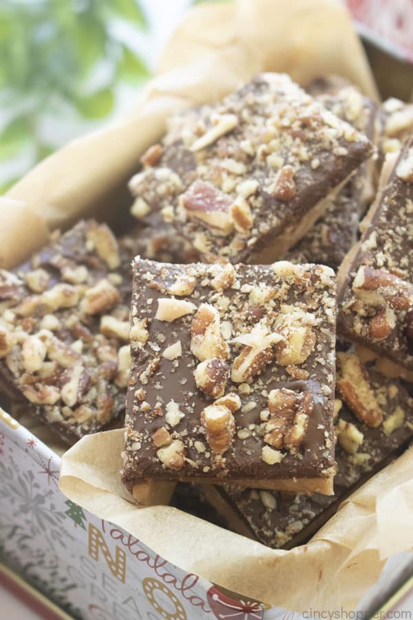 Butter Toffee in a Christmas tin