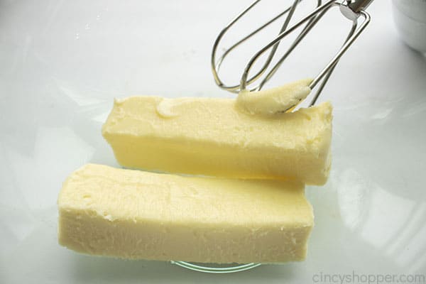 Softened butter in bowl