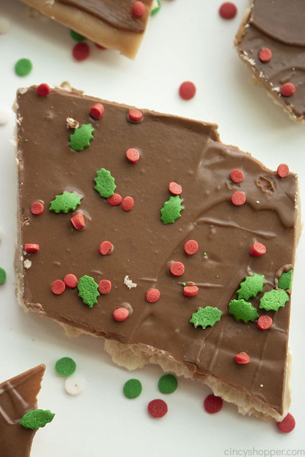 Piece of Christmas Crack Toffee