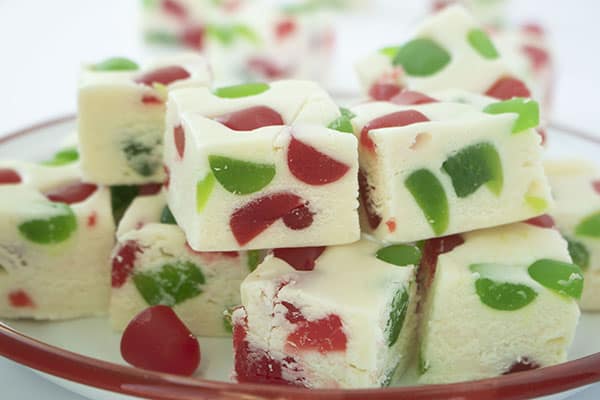 Christmas Nougat candy on a plate