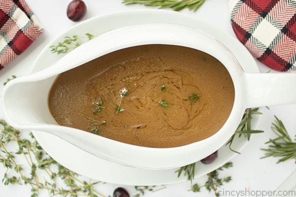 From scratch gravy in a gravy boat