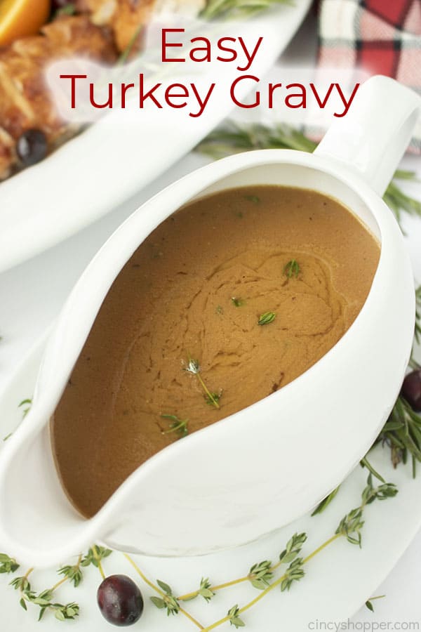 Text on image Easy Turkey Gravy