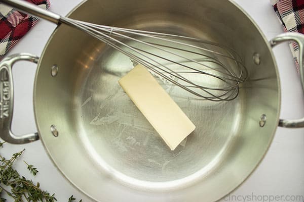 Butter added to the pan