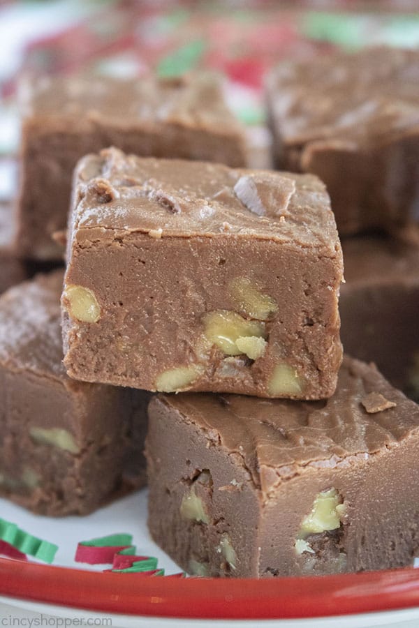 Stack of old fashioned fudge