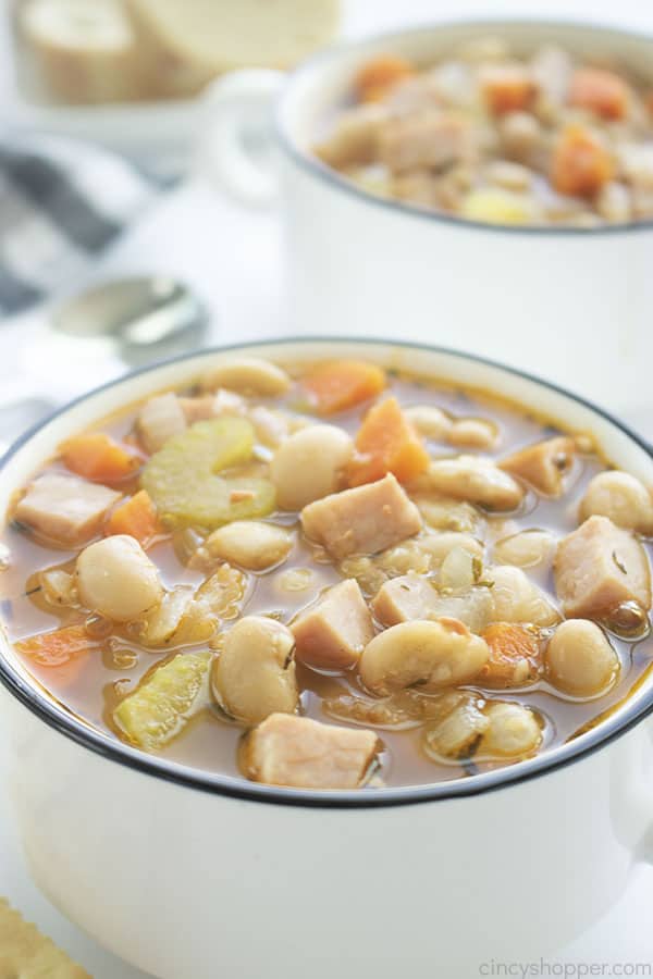 Ham and Bean Soup in bowls