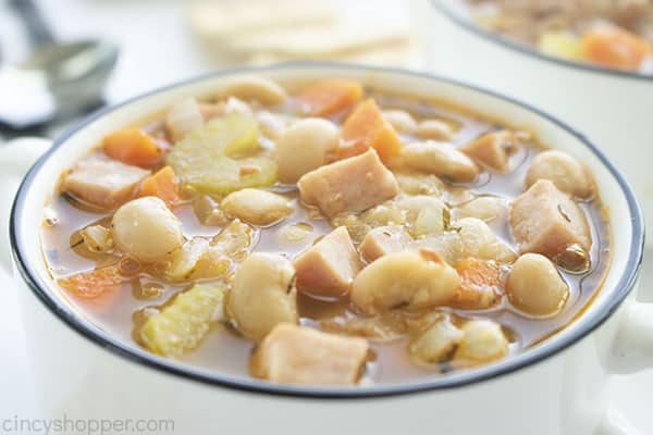 Bowl of stovetop quick bean soup