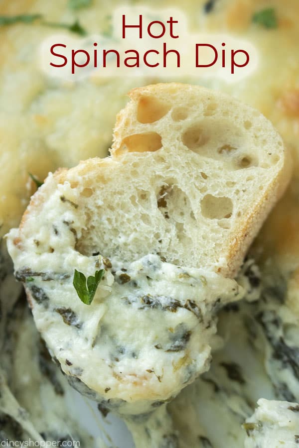 Text on image Hot Spinach Dip