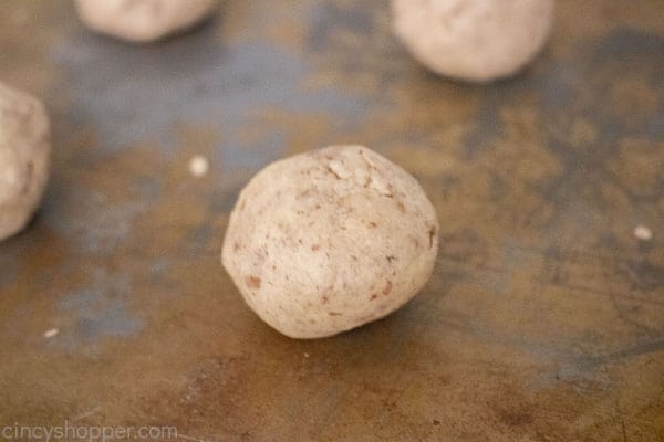 Cookie dough on cookie sheet