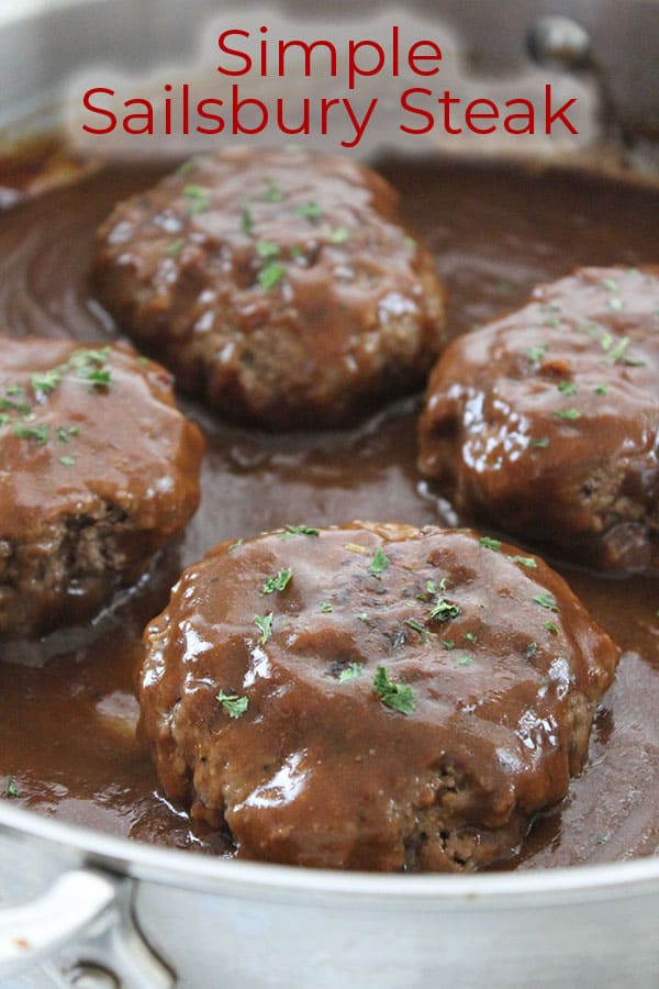 Text on image Simple Salisbury Steak