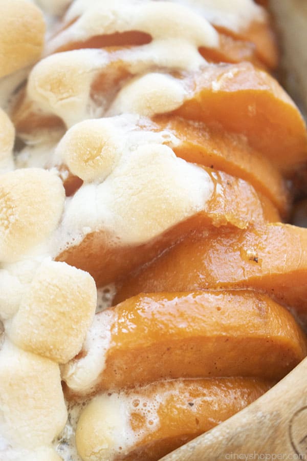 Closeup of Candied Sweet Potato Casserole