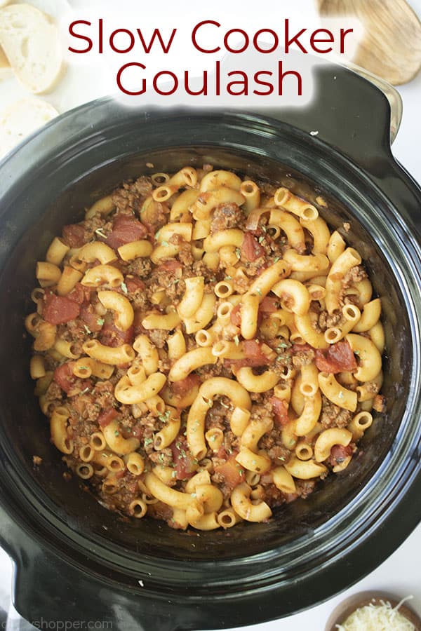 Text on image Slow Cooker Goulash