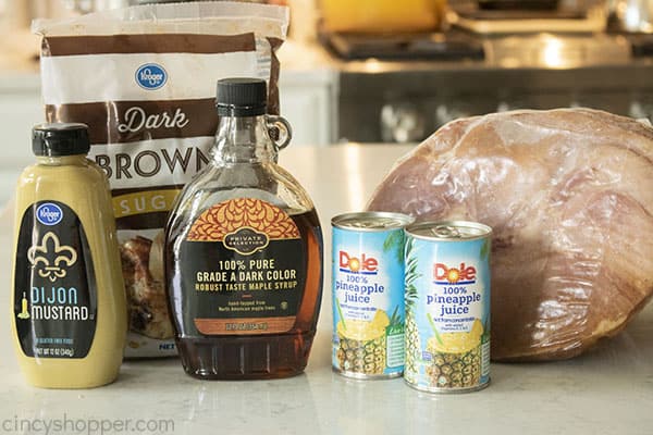 Ingredients to make Slow Cooker Ham