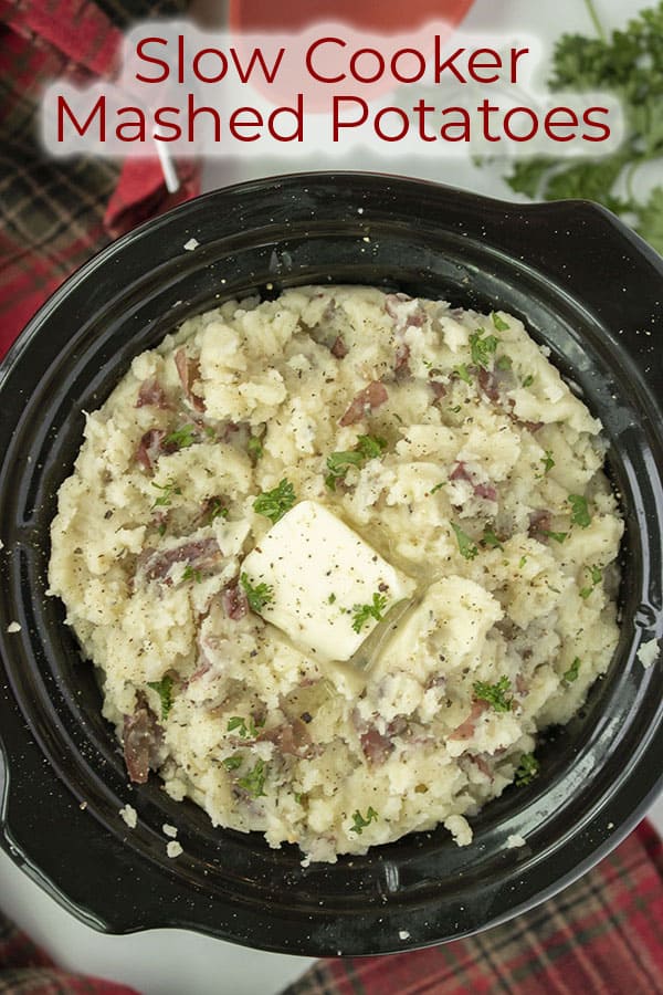Text on image Slow Cooker Mashed Potatoes