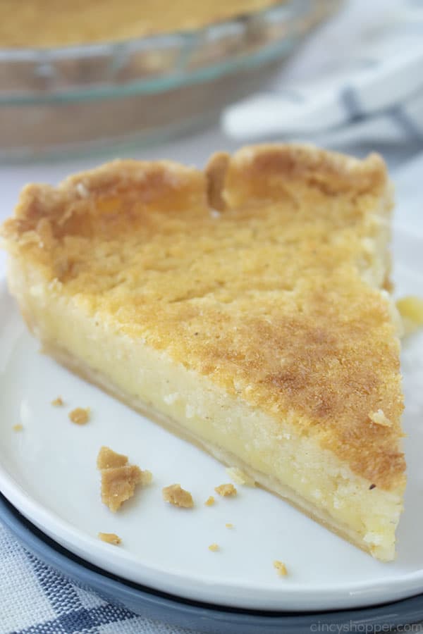 Southern Buttermilk Pie on a plate