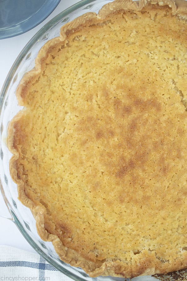 Overhead of Old Fashioned Buttermilk Pie