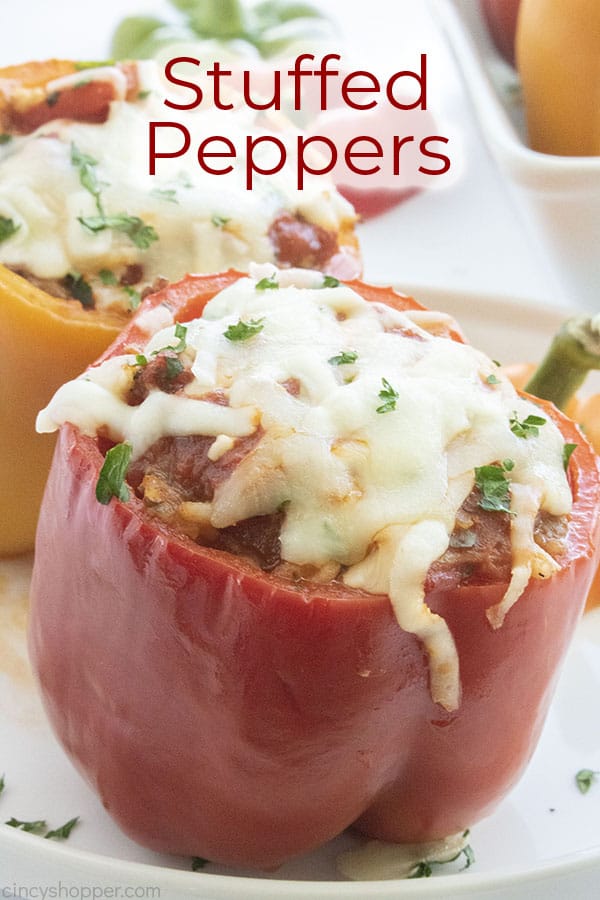 Text on image Stuffed Peppers