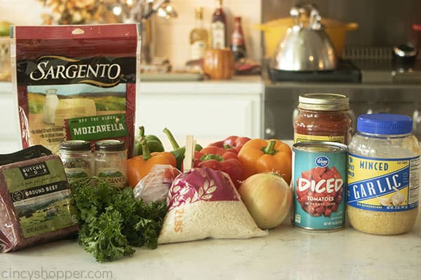 Ingredients to make Stuffed Peppers