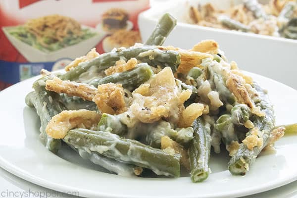 Plate of Campbells green bean casserole