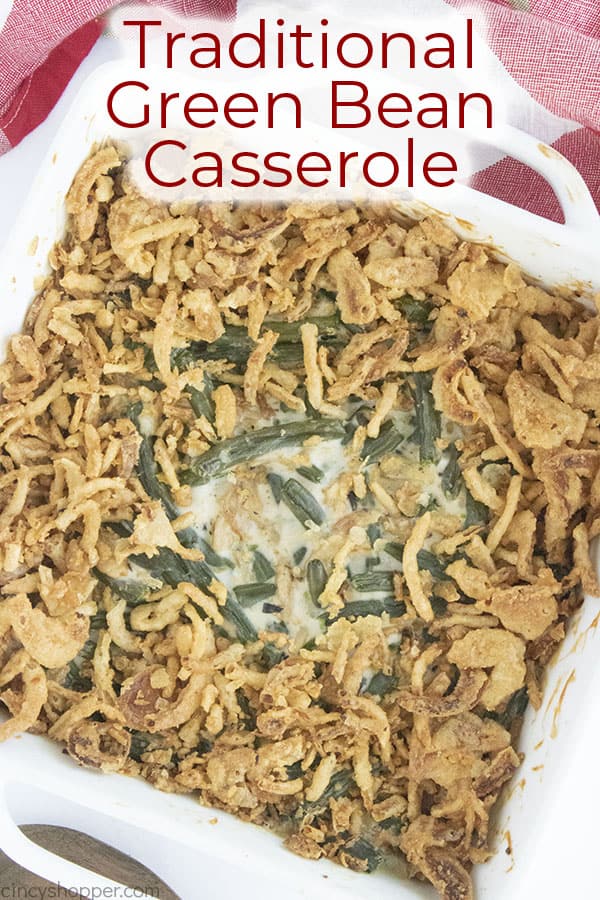 Text on image Traditional Green Bean Casserole