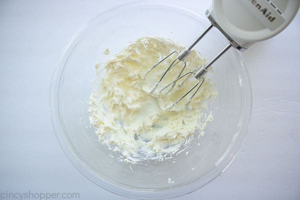Cream cheese mixture in a bowl