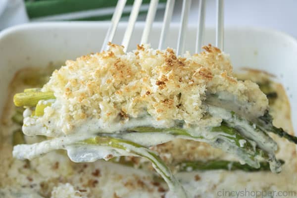 Creamy Asparagus on a spatula 