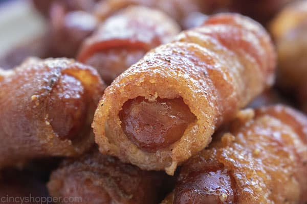 Bacon wrapped sausage appetizers