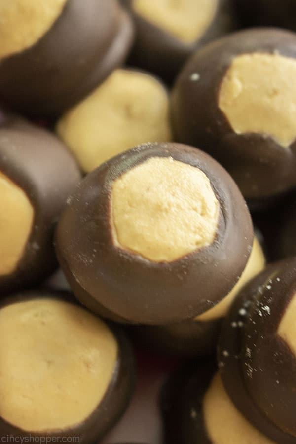 Peanut Butter Buckeyes closeup