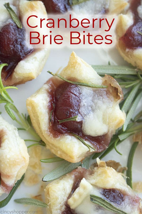 Text on image Cranberry Brie Bites