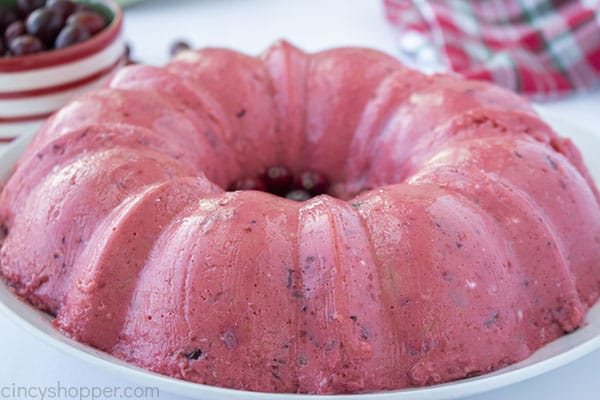 Overhead Cranberry Jello Mousse Ring