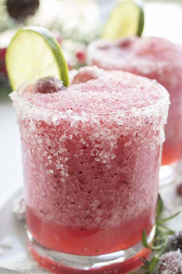 Frozen Cranberry Margarita in a glass