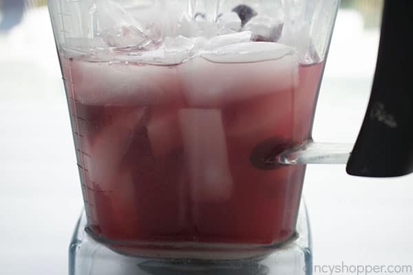 Cranberry Margaritas ingredients in a blender