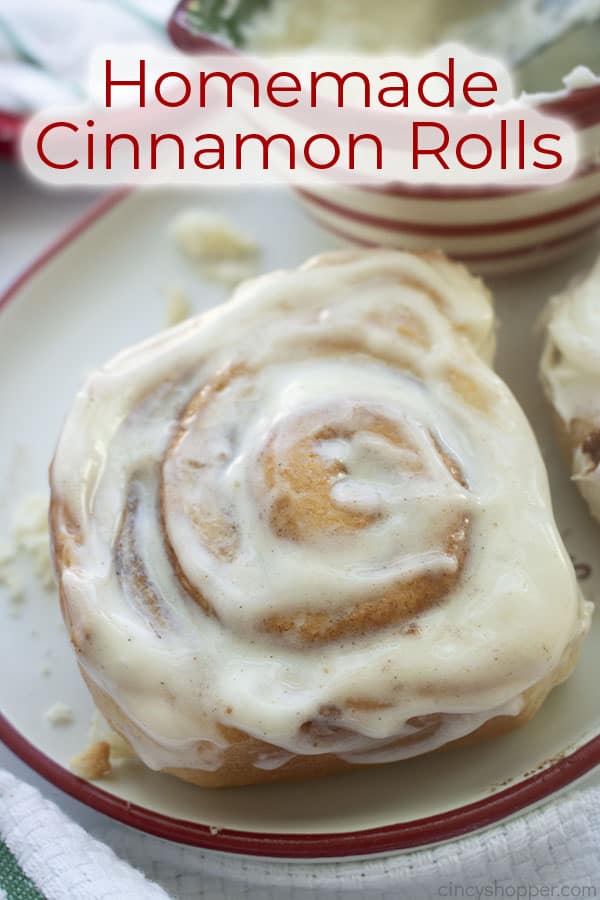 Text on image Homemade Cinnamon Rolls