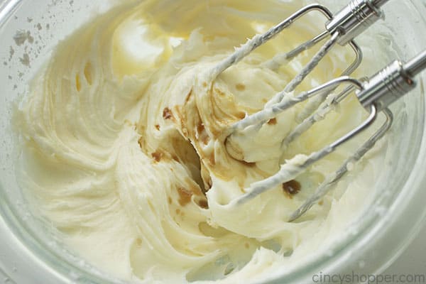 Mixing cream cheese frosting