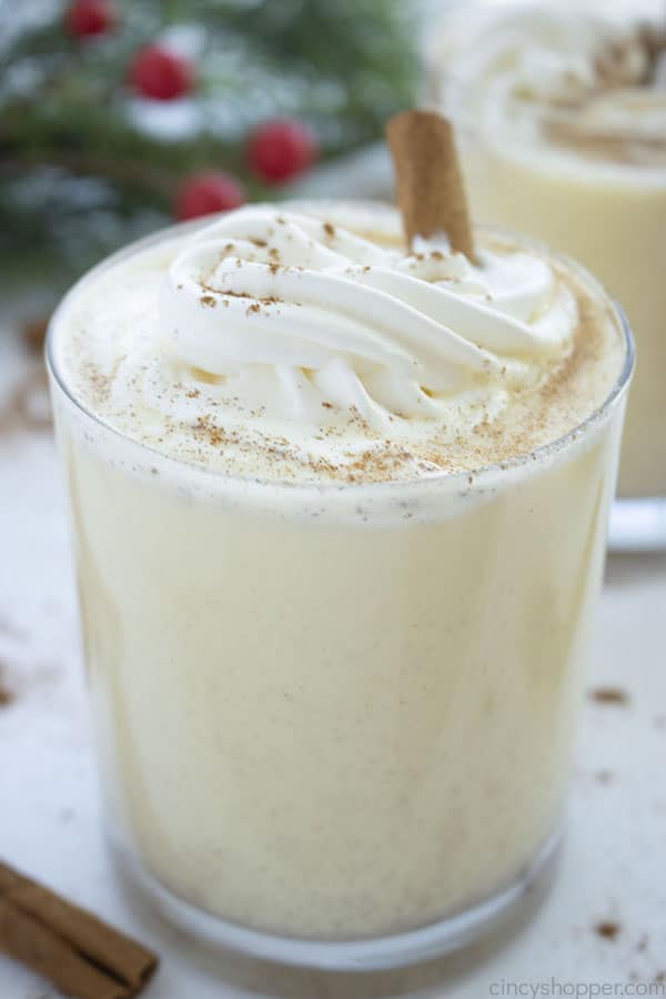 Homemade Eggnog in a glass