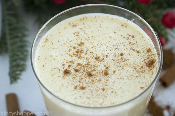 Spiked eggnog overhead