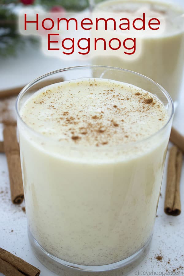 Text on image Homemade Eggnog