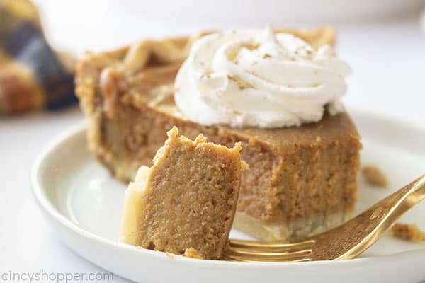 Libbys Pumpkin pie on a fork