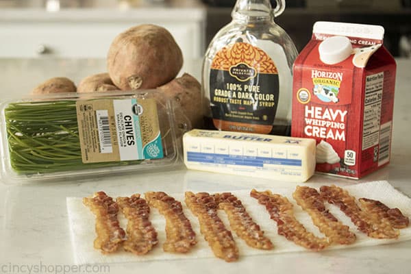 Ingredients for savory sweet potatoes