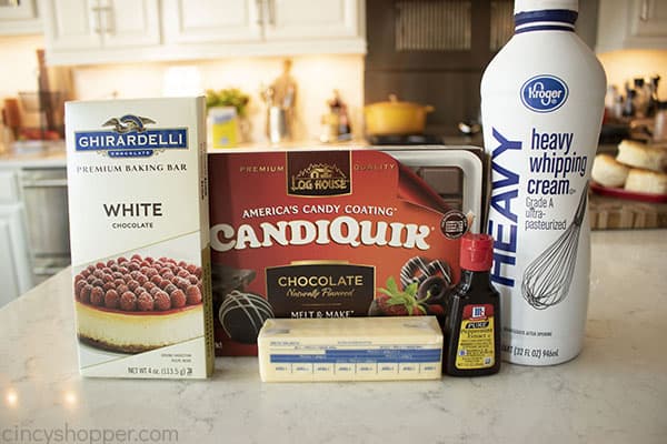 Ingredients for Chocolate Truffles with Peppermint