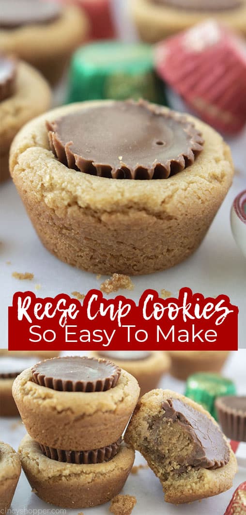 Long pin collage Reese Cup Cookies so easy to make