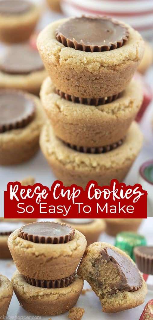 Long pin collage Reese Cup Cookies so easy to make