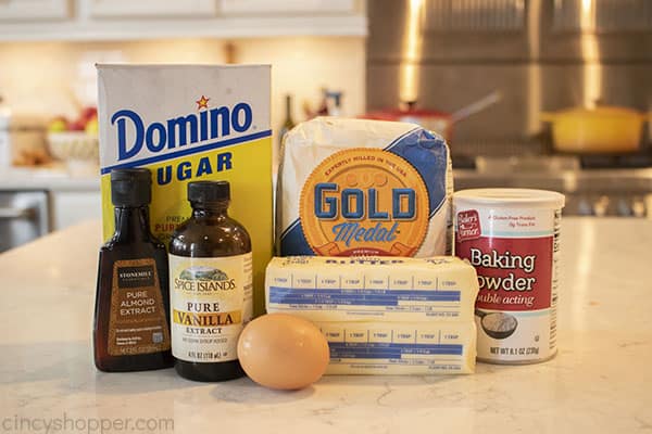 Ingredients for Christmas Sugar Cookie Dough