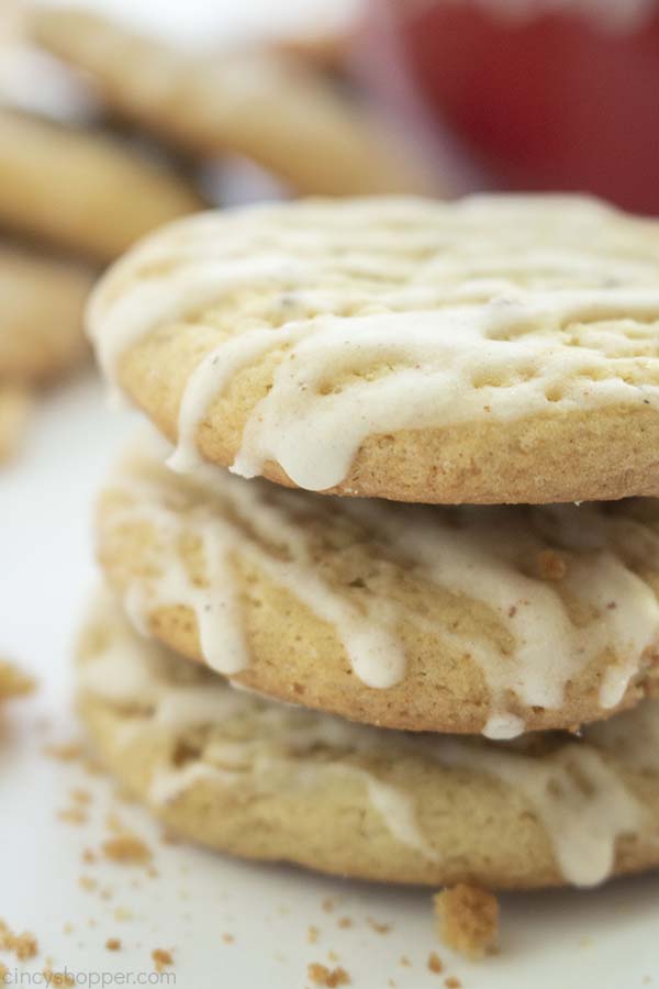 Stack of Snickerdoodle Eggnog Cookies