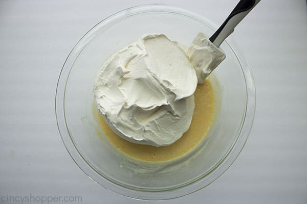 Cool Whip added to eggnog pudding mixture