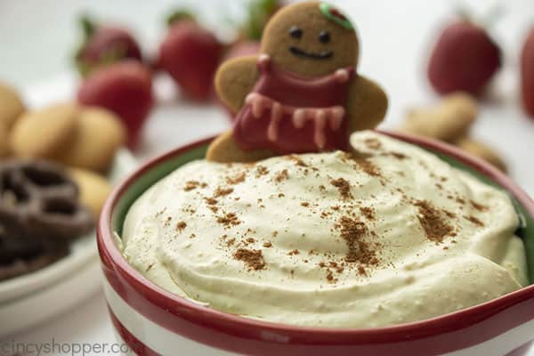 Bowl with egg nog dip