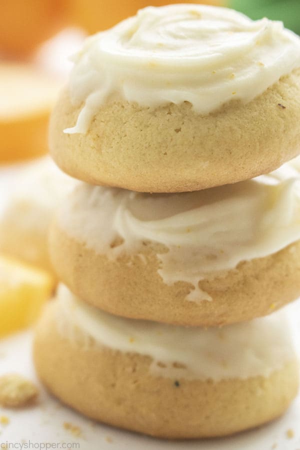 Closeup of orange cookies