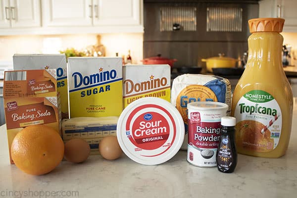 Ingredients for Orange Glaze Cookies