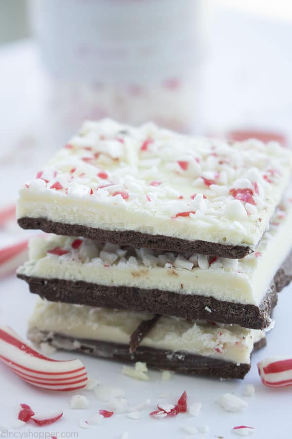 Pieces of Homemade Peppermint Bark